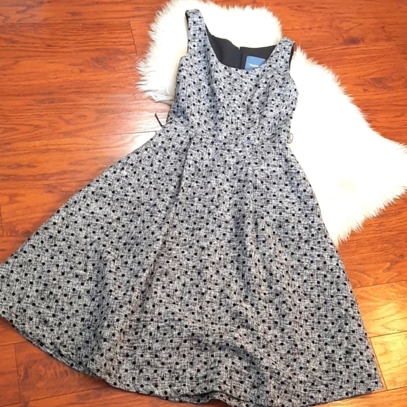 Modcloth Womens Polka Dot Fit & Flare Scoopneck Dress - Picture 1 of 6